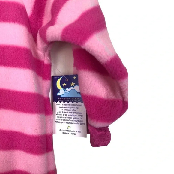 WONDER KIDS NWT GIRLS PINK PAJAMAS PJS WINTER BABY SIZE 12 18 MONTHS 2T - Picture 4 of 6